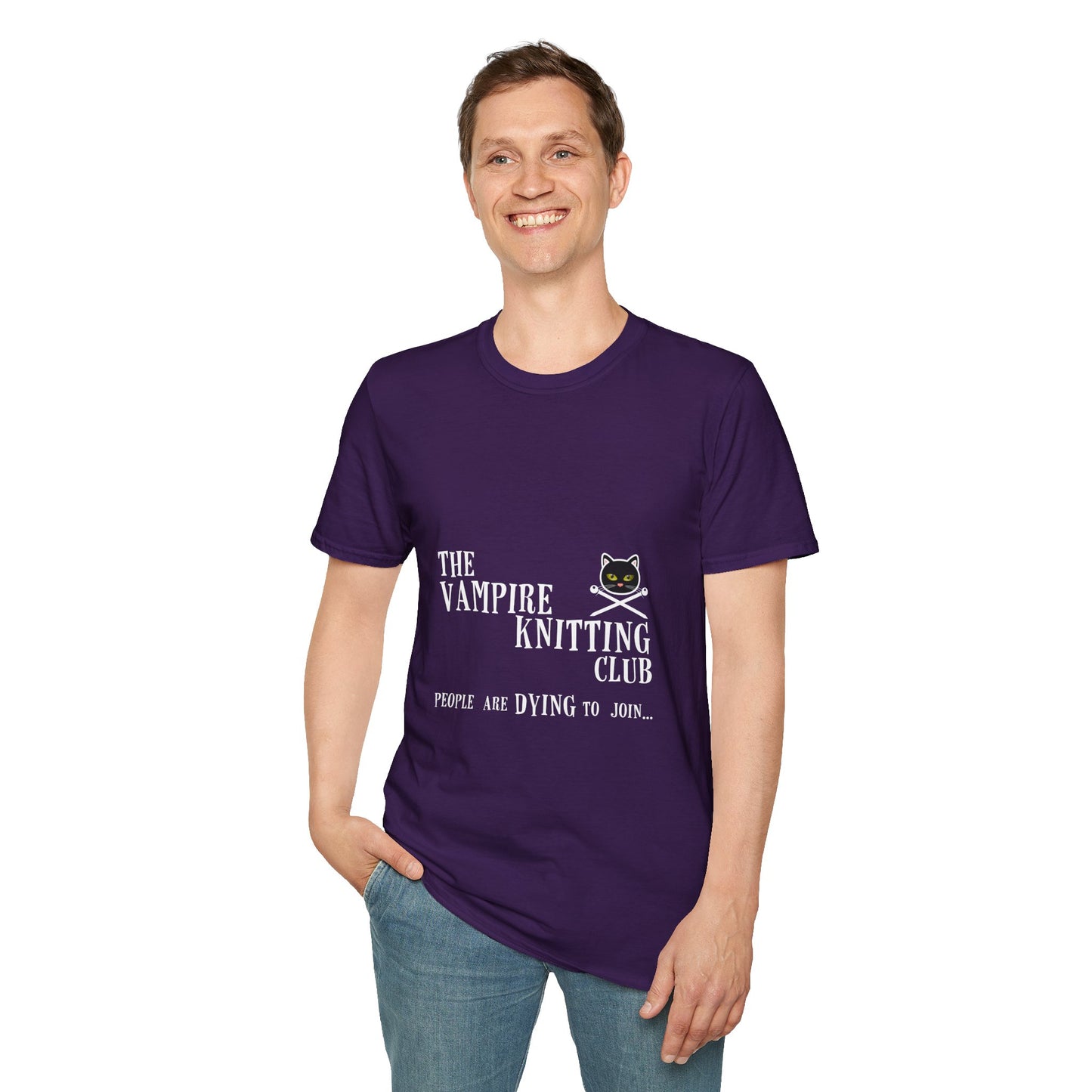 Vampire Knitting Club Unisex T-shirt: Dying to join (Up to 5XL)