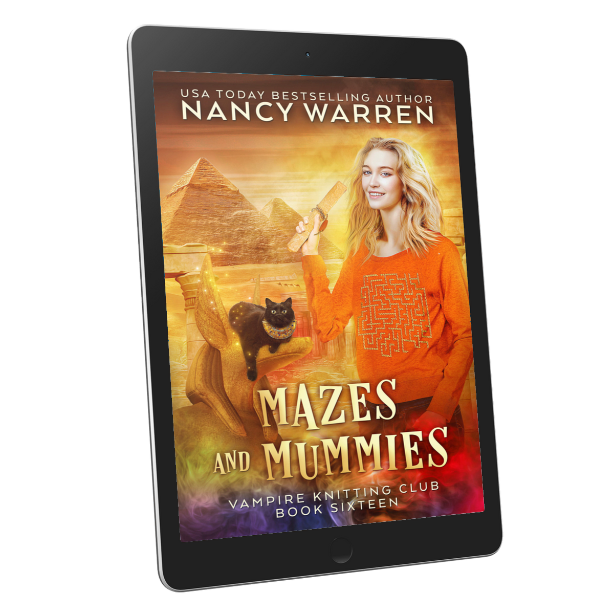 The ebook cover of Mazes and Mummies by Nancy Warren
