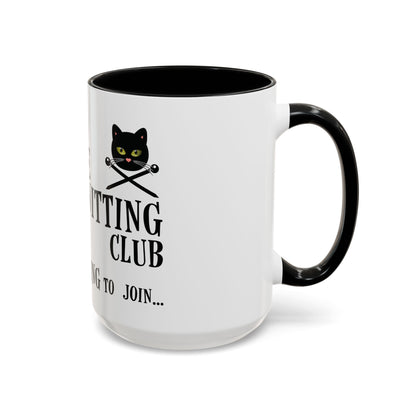 Vampire Knitting Club Mug (11, 15oz - white). Exclusive Vampire Knitting Club merchandise from Nancy Warren.