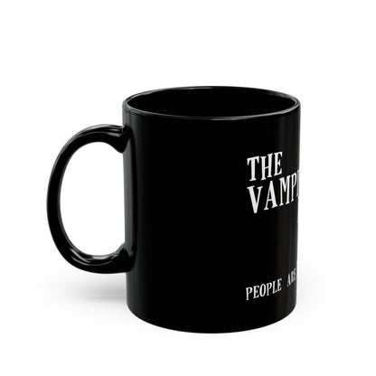 Vampire Knitting Club Mug (11oz - black). Exclusive Vampire Knitting Club merchandise from Nancy Warren.