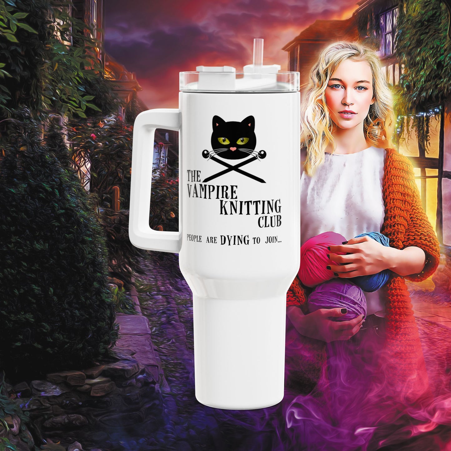 Vampire Knitting Club Insulated Large Travel Mug, 1.2l