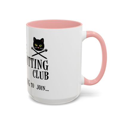 Vampire Knitting Club Mug (11, 15oz - white). Exclusive Vampire Knitting Club merchandise from Nancy Warren.