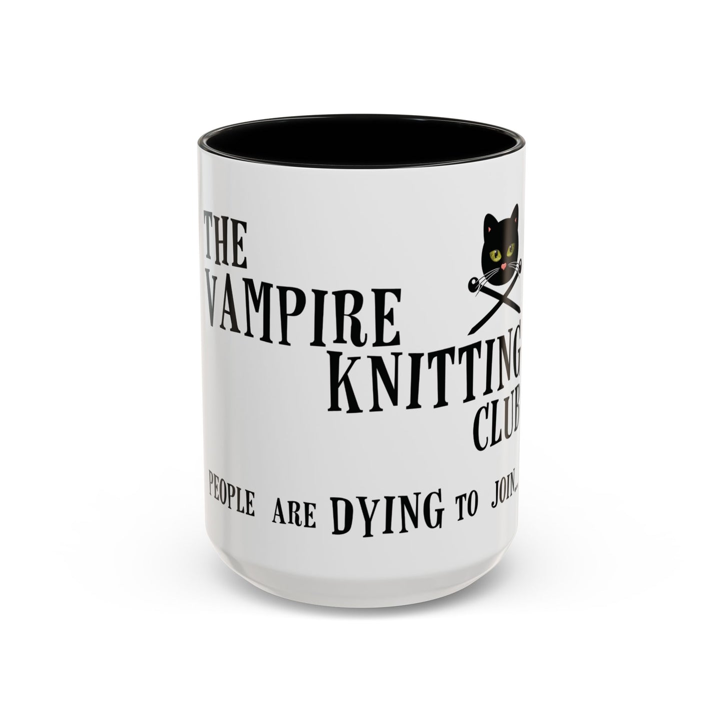 Vampire Knitting Club Mug (11, 15oz - white)