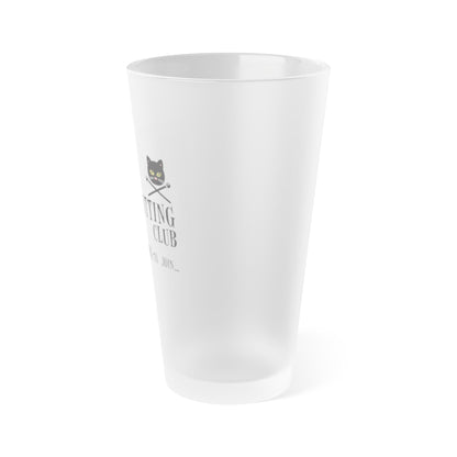 Vampire Knitting Club Frosted Pint Glass, 16oz. Exclusive Vampire Knitting Club merchandise from Nancy Warren.