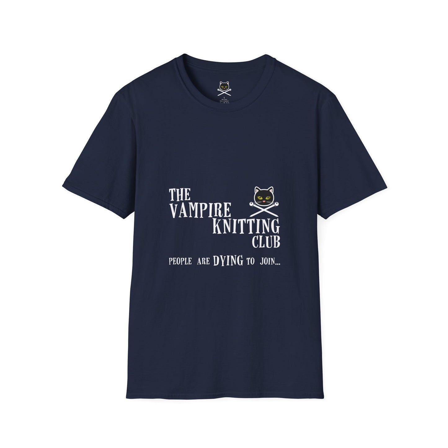 Vampire Knitting Club Unisex T-shirt: Dying to join (Up to 5XL)