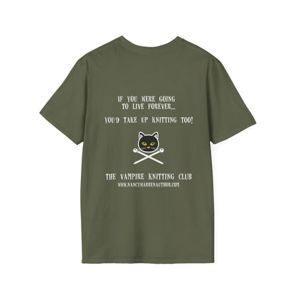 Vampire Knitting Club Unisex T-Shirt: Live forever (Up to 5XL)