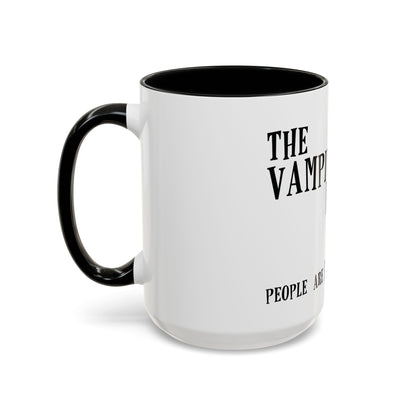 Vampire Knitting Club Mug (11, 15oz - white). Exclusive Vampire Knitting Club merchandise from Nancy Warren.
