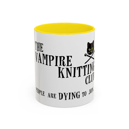 Vampire Knitting Club Mug. Exclusive Vampire Knitting Club merchandise by Nancy Warren.