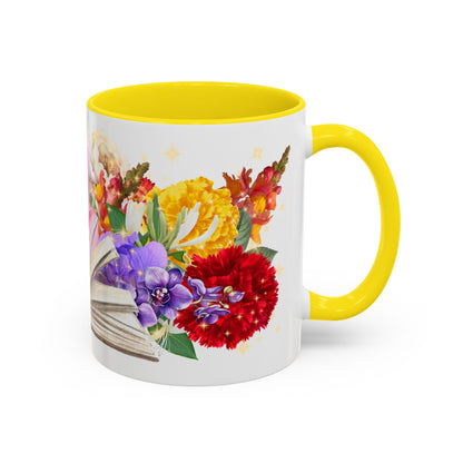 Magical Flowers Mug. Exclusive Village Flower Shop Mysteries merchandise from Nancy Warren.