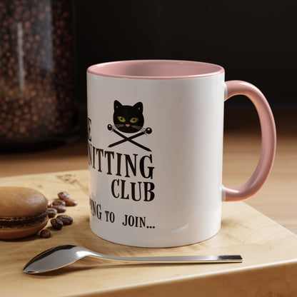 Vampire Knitting Club Mug (11, 15oz - white). Exclusive Vampire Knitting Club merchandise from Nancy Warren.