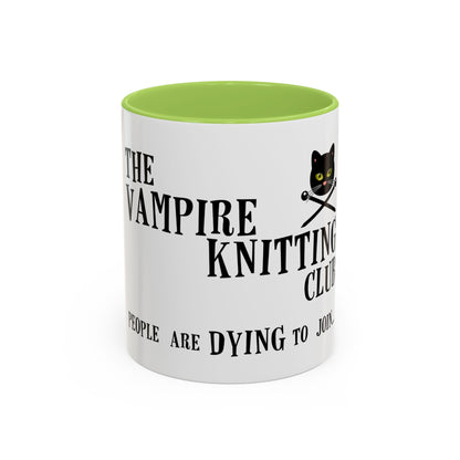 Vampire Knitting Club Mug. Exclusive Vampire Knitting Club merchandise by Nancy Warren.