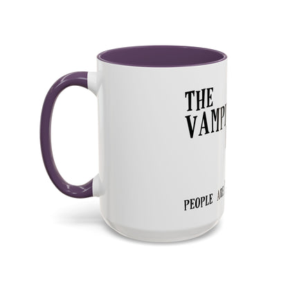 Vampire Knitting Club Mug (11, 15oz - white). Exclusive Vampire Knitting Club merchandise from Nancy Warren.