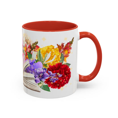 Magical Flowers Mug. Exclusive Village Flower Shop Mysteries merchandise from Nancy Warren.
