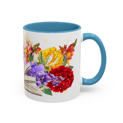 Magical Flowers Mug. Exclusive Village Flower Shop Mysteries merchandise from Nancy Warren.