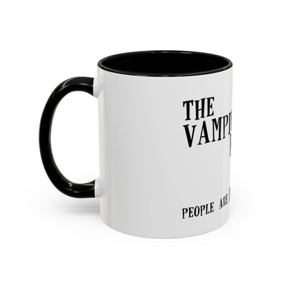 Vampire Knitting Club Mug (11, 15oz - white). Exclusive Vampire Knitting Club merchandise from Nancy Warren.
