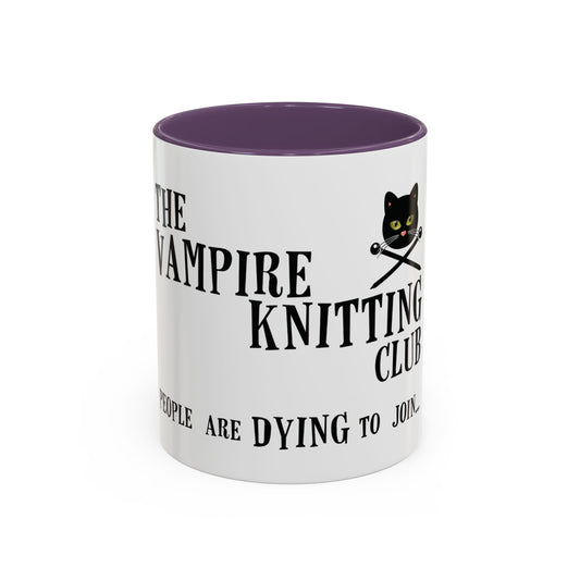 Vampire Knitting Club Mug (11, 15oz - white)