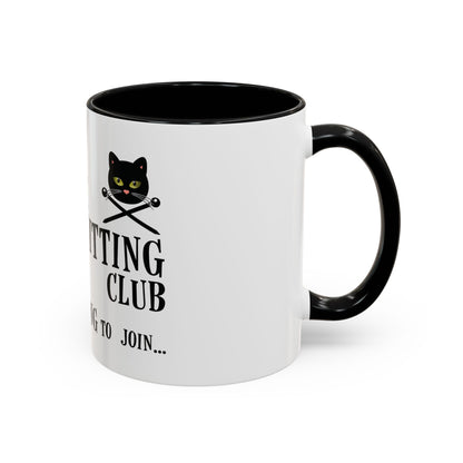 Vampire Knitting Club Mug (11, 15oz - white). Exclusive Vampire Knitting Club merchandise from Nancy Warren.