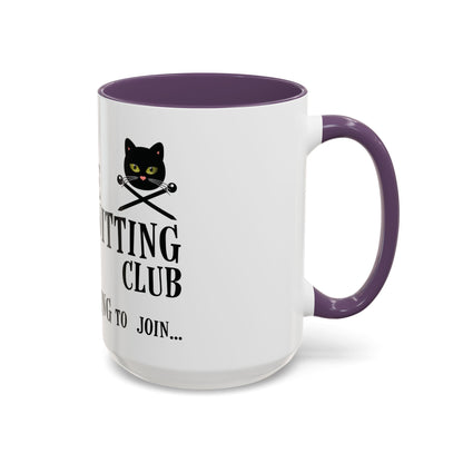 Vampire Knitting Club Mug (11, 15oz - white). Exclusive Vampire Knitting Club merchandise from Nancy Warren.