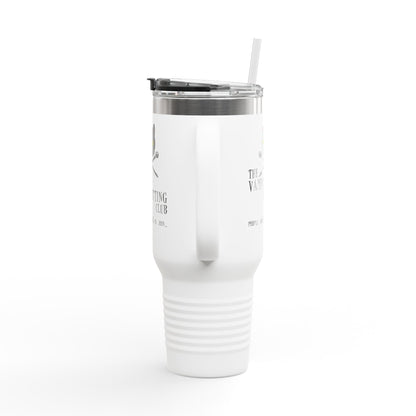 Vampire Knitting Club Insulated Large Travel Mug, 40oz (6 different colors). Exclusive Vampire Knitting Club merchandise from Nancy Warren.