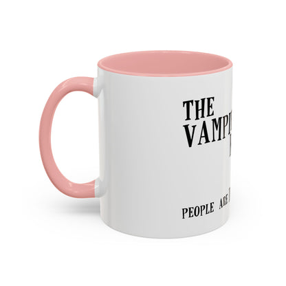 Vampire Knitting Club Mug (11, 15oz - white). Exclusive Vampire Knitting Club merchandise from Nancy Warren.